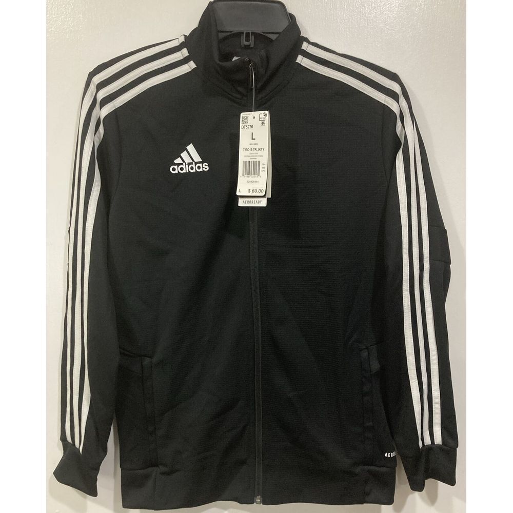 Adidas Juniors' Unisex Soccer TRAINING Track JACKET Size Large Black NWT $60